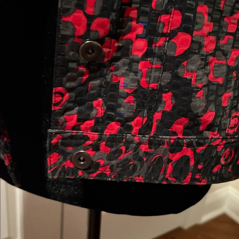 Ruby Rd. Red and Black Patterned Jean Jacket - Picture 3 of 7